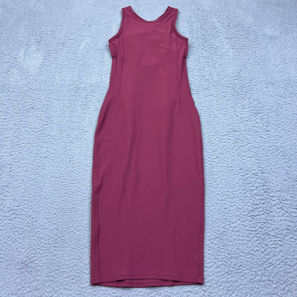 Lululemon Brunch and Back Dress Chianti Pink Ribbed Tight W1CKDS Luxtreme Size 2